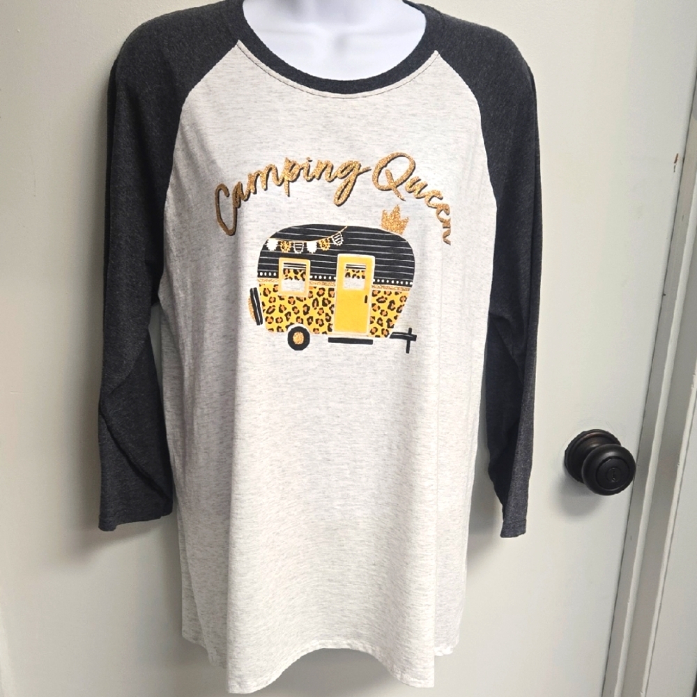 Women's Long Sleeve 'Camping Queen' Graphic Tee